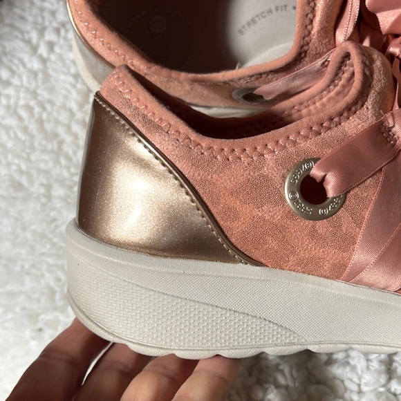 Women's Pink Melon Mauve Satin Ribbon Bzee slip-on Sneakers 7M - Picture 11 of 16